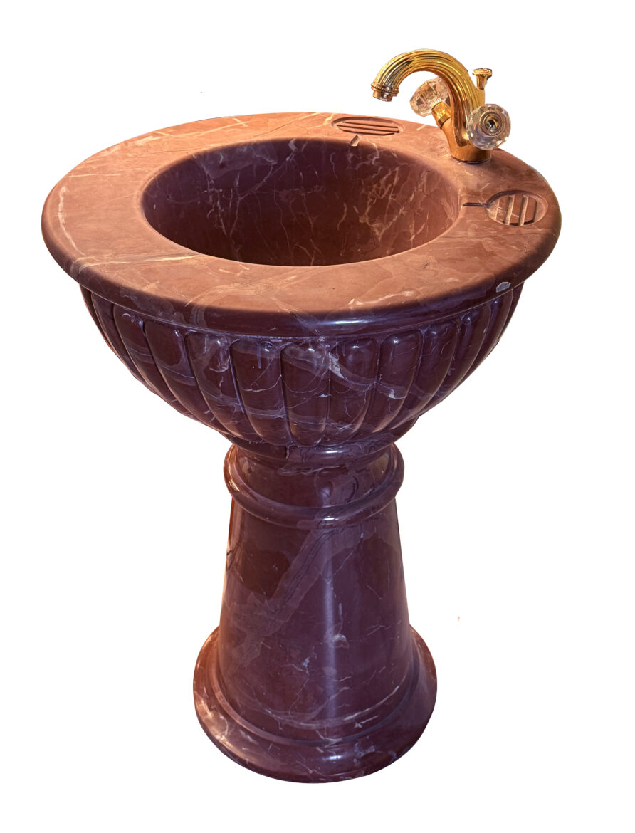 Lavabo in marmo rosso verona